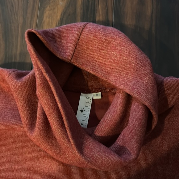 Red Flutter Turtleneck Sweater - Picture 3 of 3